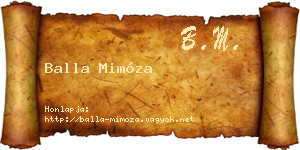 Balla Mimóza névjegykártya